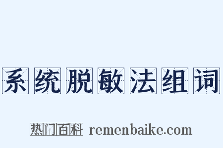 系统脱敏法组词是什么意思的图片
